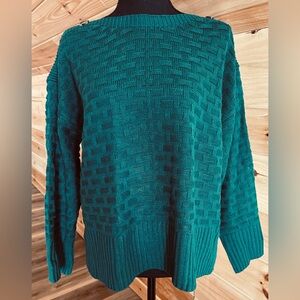 Kathy Ireland Emerald Green Textured Sweater